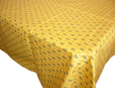 Coated tablecloth (Marat d'Avignon / manoir all over. yellow)